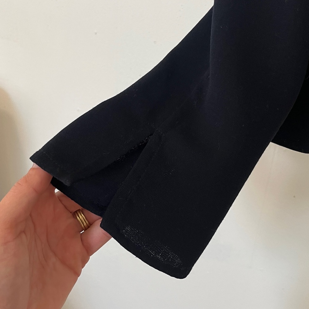 Akris Black Wool Peplum Hem French Cuff
 Women's Blazer size 10 - Picture 8 of 13